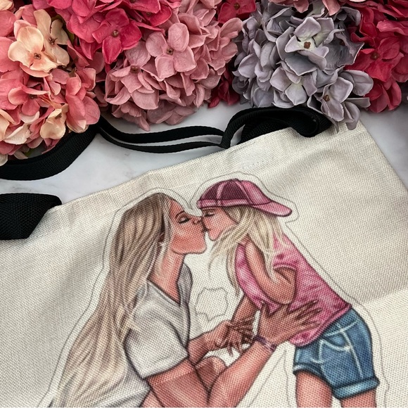 Eco-Friendly Cool Mom with Tom-Boy Skater Daughter Folding Tote Bag - Picture 6 of 14